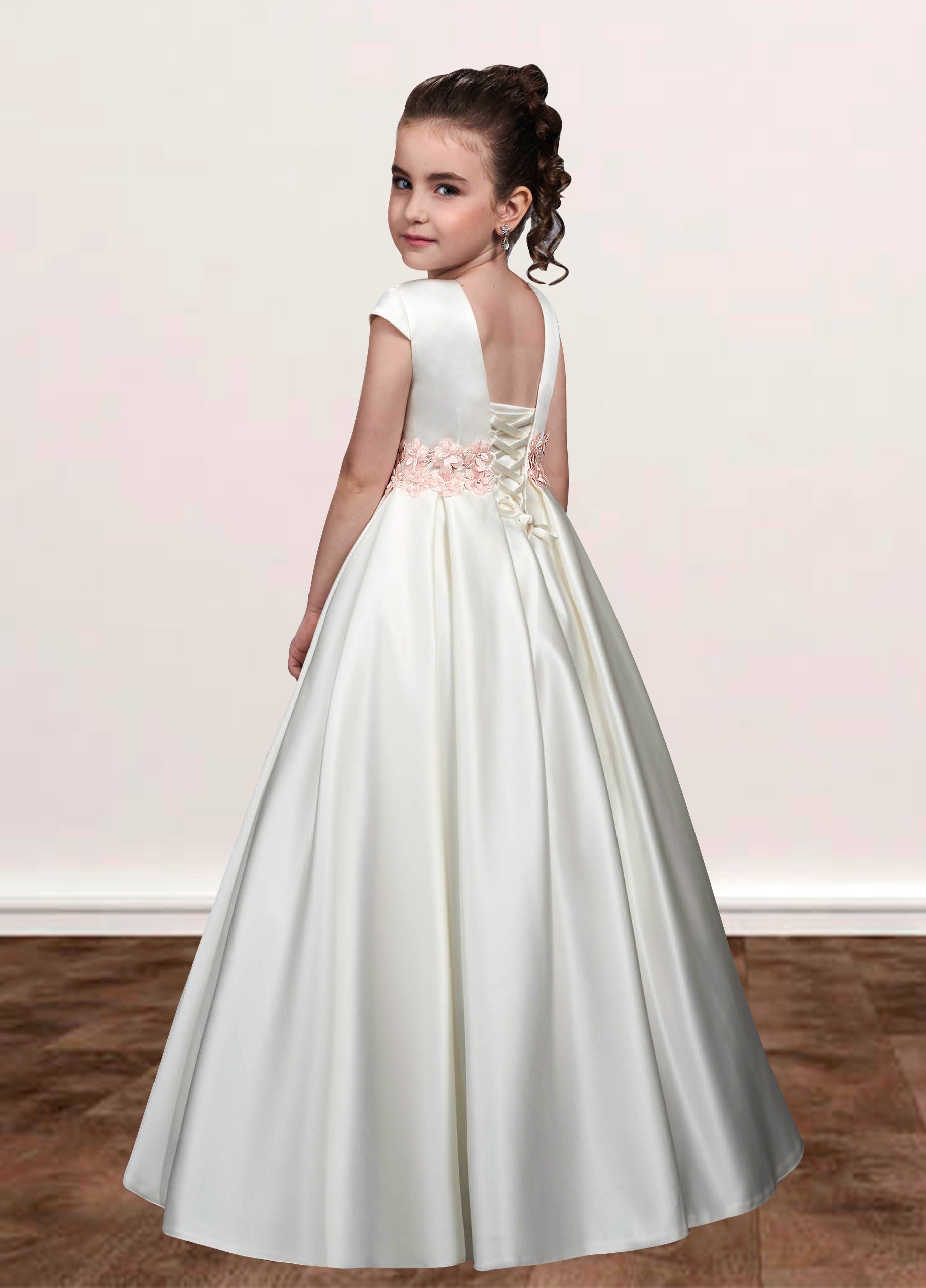 Lace A-Line Scoop Neck Sleeveless Flower Girl Dress-B500041