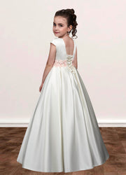 Lace A-Line Scoop Neck Sleeveless Flower Girl Dress-B500041