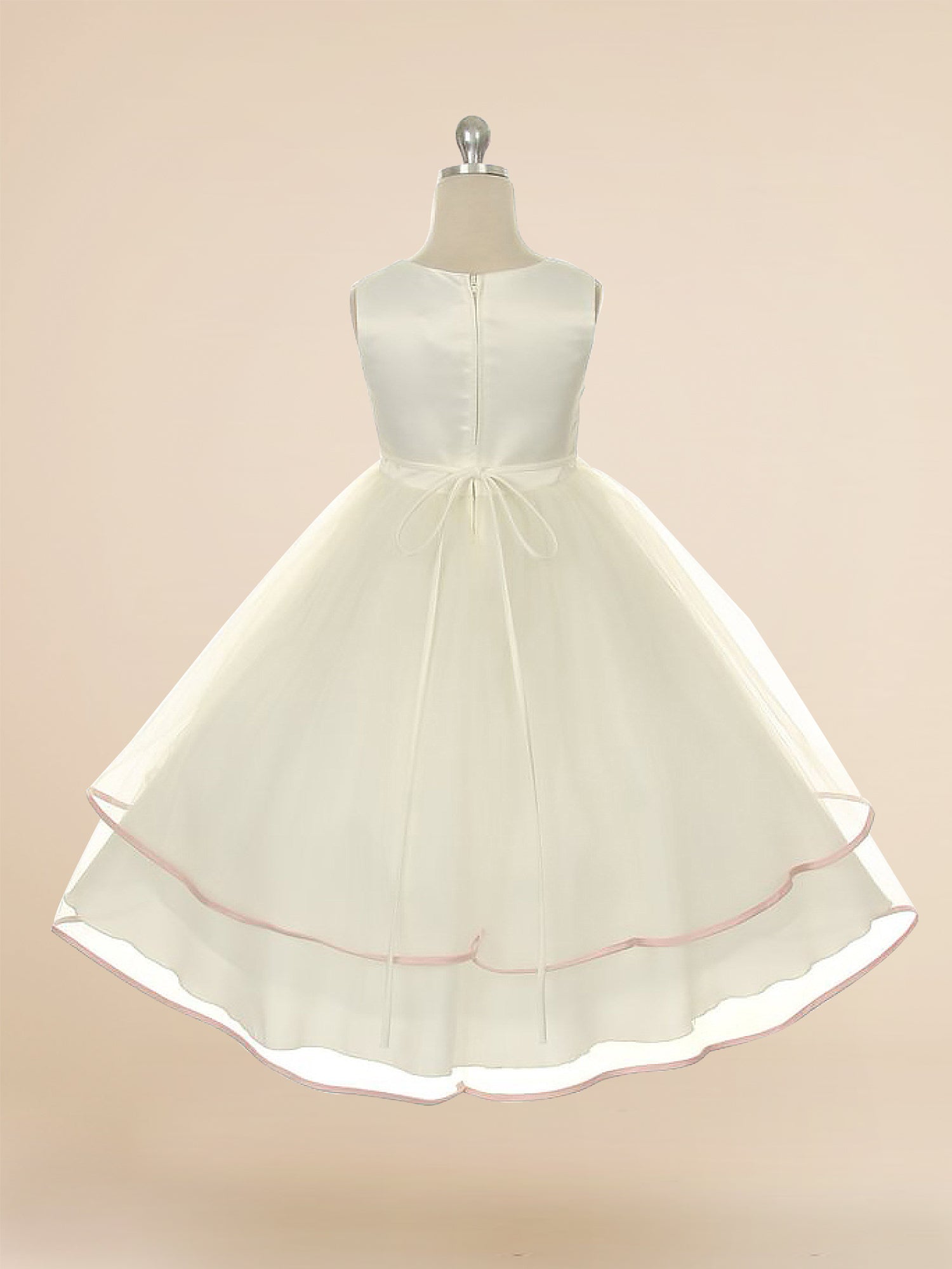 Tulle A-Line V-Neck Sleeveless Flower Girl Dress-B500052