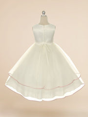Tulle A-Line V-Neck Sleeveless Flower Girl Dress-B500052