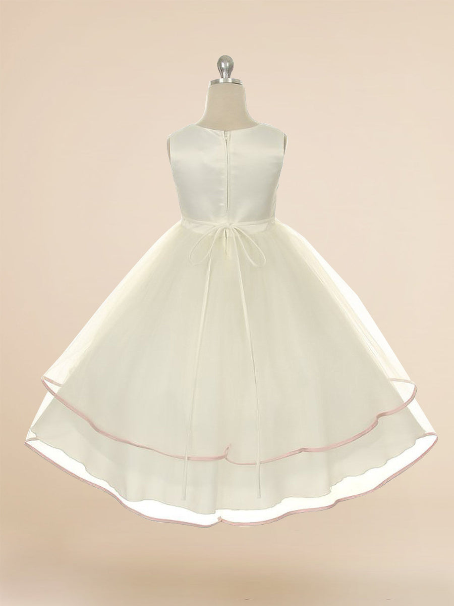 Tulle A-Line V-Neck Sleeveless Flower Girl Dress-B500052