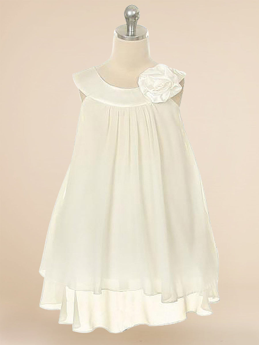 Chiffon Scoop Neck Sleeveless Flower Girl Dress