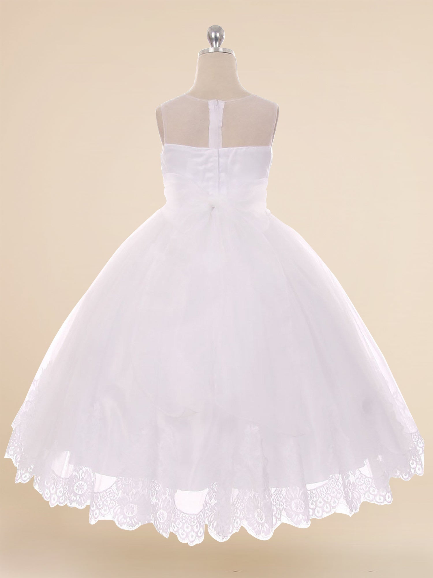 Lace A-Line Scoop Neck Sleeveless Flower Girl Dress-B500063