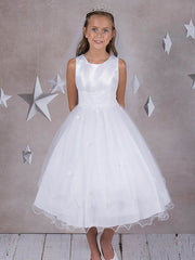Lace A-Line Scoop Neck Sleeveless Flower Girl Dress-B500065