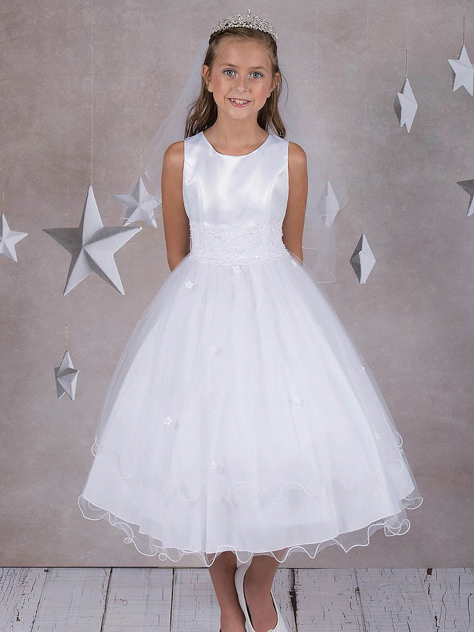 Lace A-Line Scoop Neck Sleeveless Flower Girl Dress-B500065