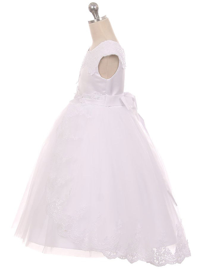 Lace A-Line Scoop Neck Sleeveless Flower Girl Dress-B500066