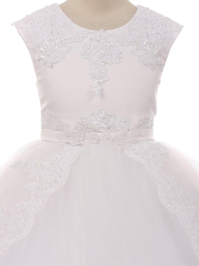 Lace A-Line Scoop Neck Sleeveless Flower Girl Dress-B500066