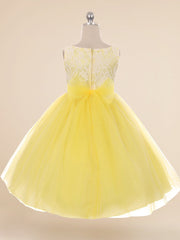 Chiffon Scoop Neck Sleeveless Flower Girl Dress