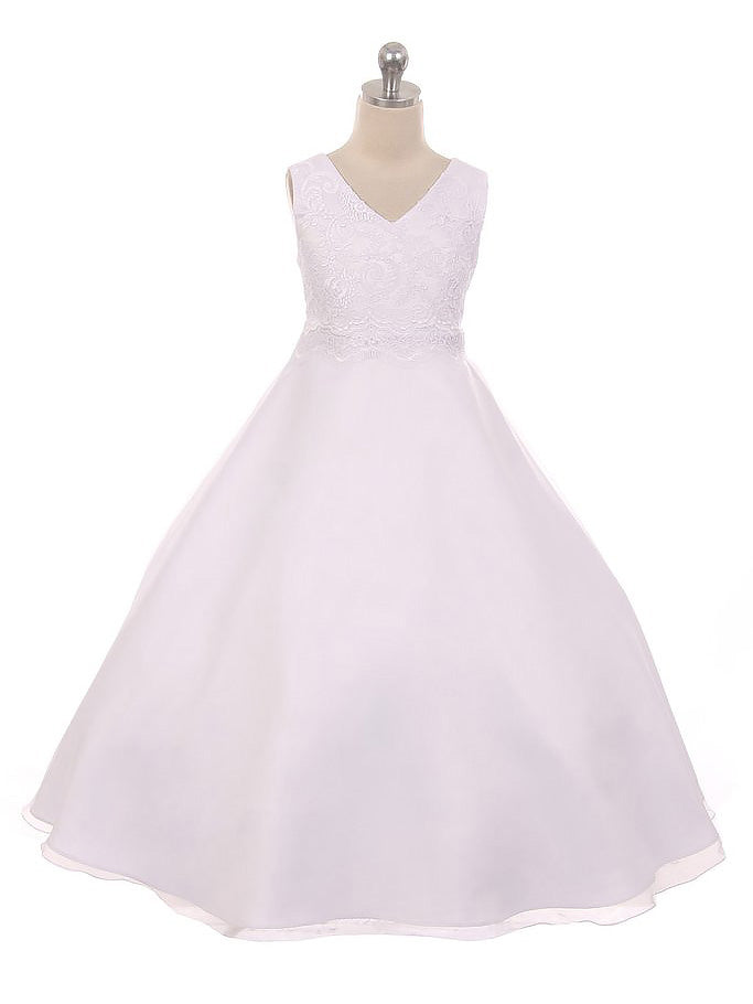 Lace A-Line Scoop Neck Sleeveless Flower Girl Dress-B500068