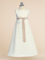 Lace V-Neck Sleeveless Flower Girl Dress