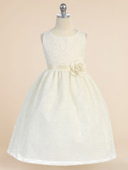 Lace A-Line Scoop Neck Sleeveless Flower Girl Dress-B500080