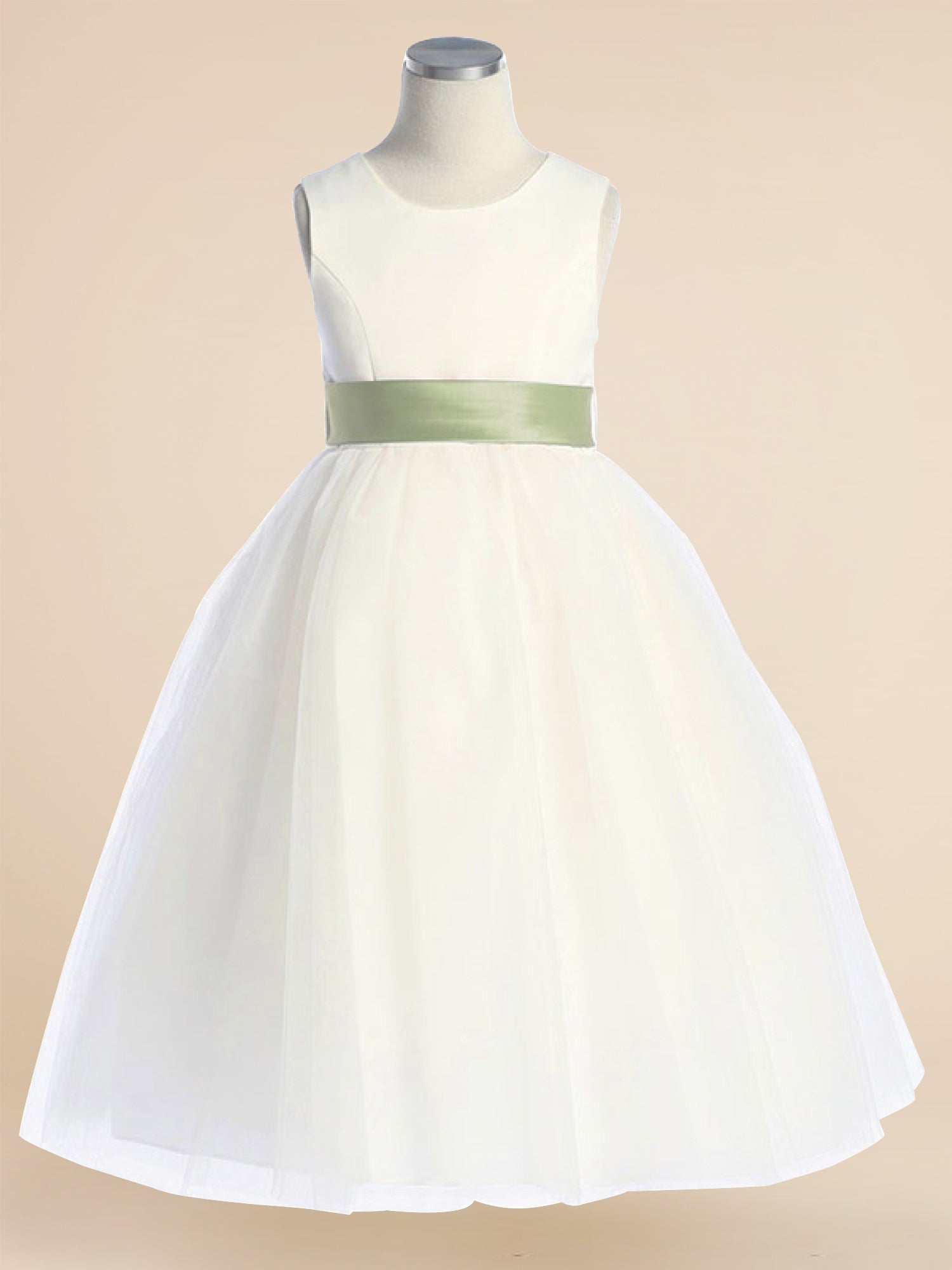Lace V-Neck Sleeveless Flower Girl Dress
