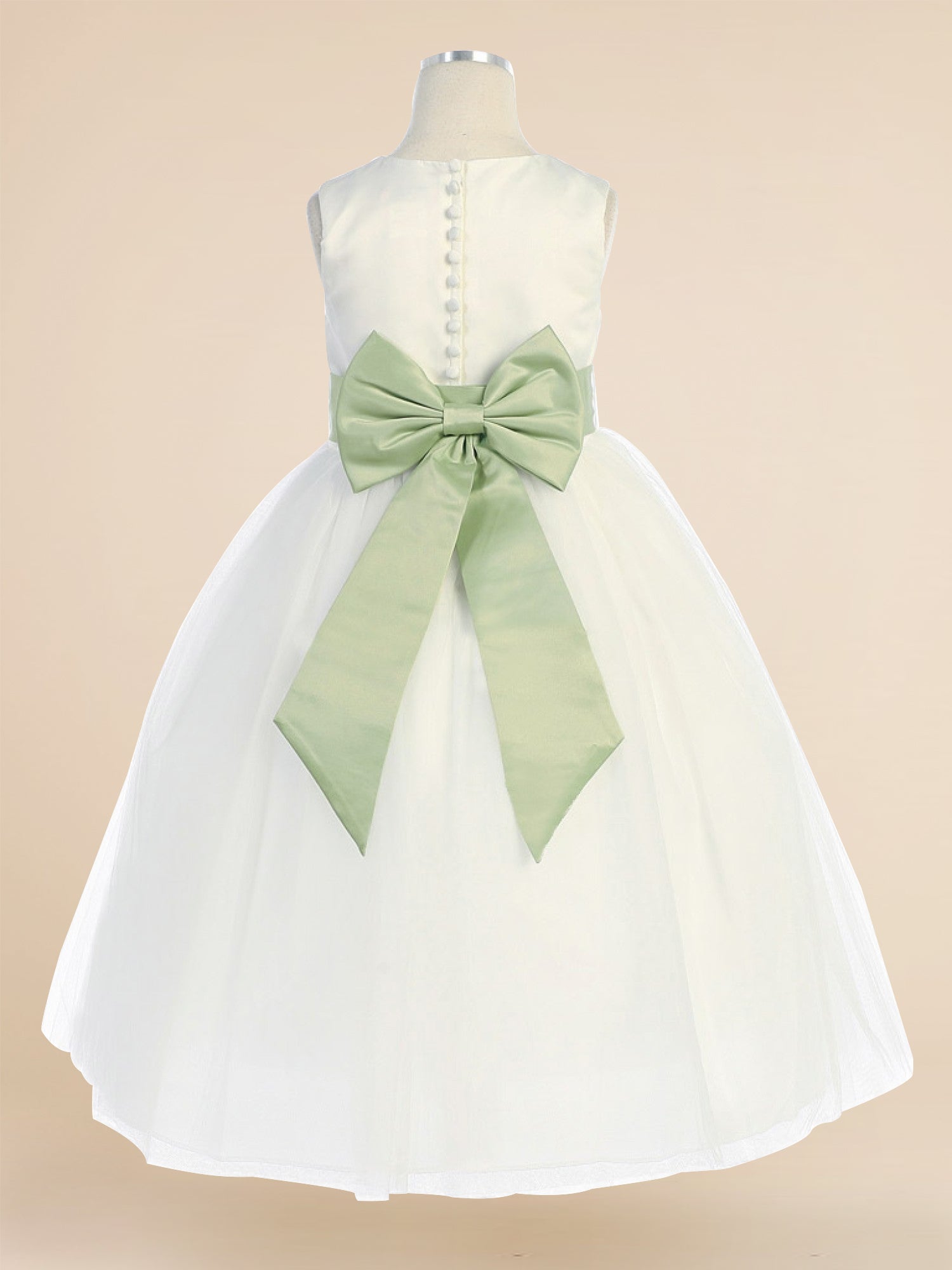 Lace V-Neck Sleeveless Flower Girl Dress