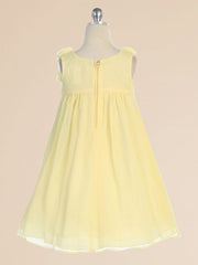 Chiffon Scoop Neck Sleeveless Flower Girl Dress