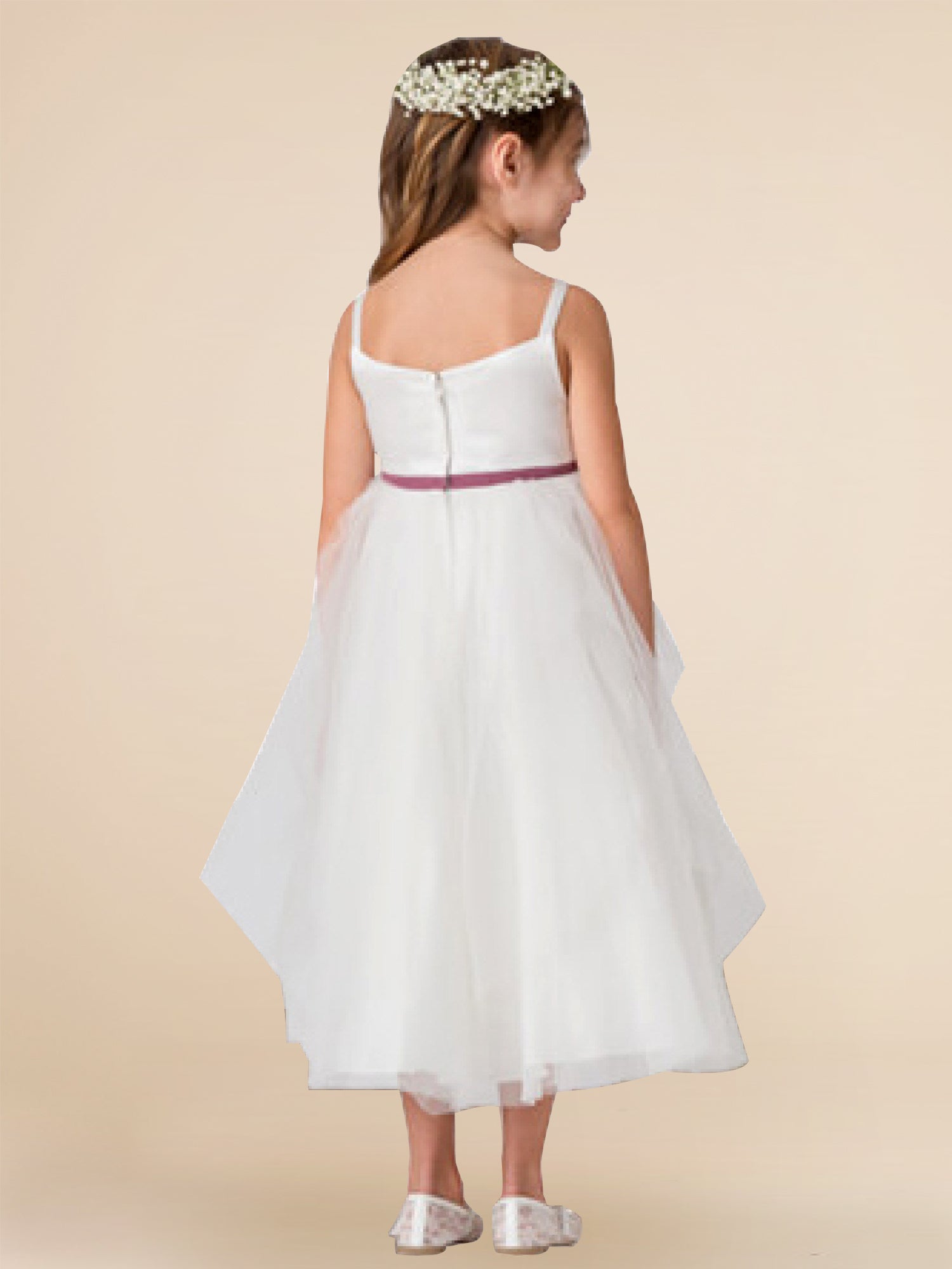 Lace Scoop Neck Sleeveless Flower Girl Dress