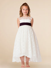 Lace Scoop Neck Sleeveless Flower Girl Dress