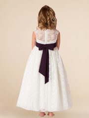 Lace Scoop Neck Sleeveless Flower Girl Dress