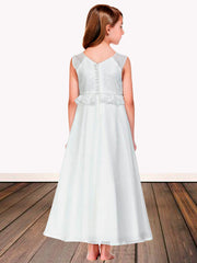 Lace A-Line Scoop Neck Sleeveless Flower Girl Dress-B500104