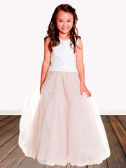 Tulle A-Line Scoop Neck Sleeveless Flower Girl Dress-B500110
