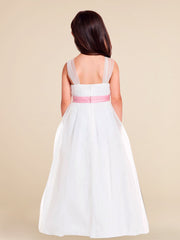 Satin Scoop Neck Sleeveless Flower Girl Dress
