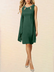 Chiffon Scoop Neck Sleeveless