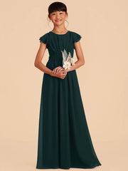 Chiffon A-Line Scoop Neck Half Sleeves Junior Dress-BJ00003