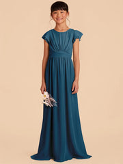 Chiffon A-Line Scoop Neck Half Sleeves Junior Dress-BJ00003