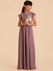 Chiffon A-Line Scoop Neck Half Sleeves Junior Dress-BJ00003