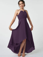 Chiffon A-Line Halter Sleeveless Junior Dress-BJ00008