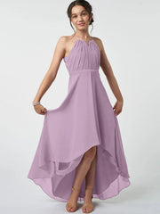 Chiffon A-Line Halter Sleeveless Junior Dress-BJ00008