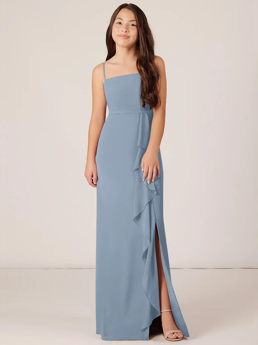 Chiffon A-Line Halter Sleeveless Junior Dress-BJ00011