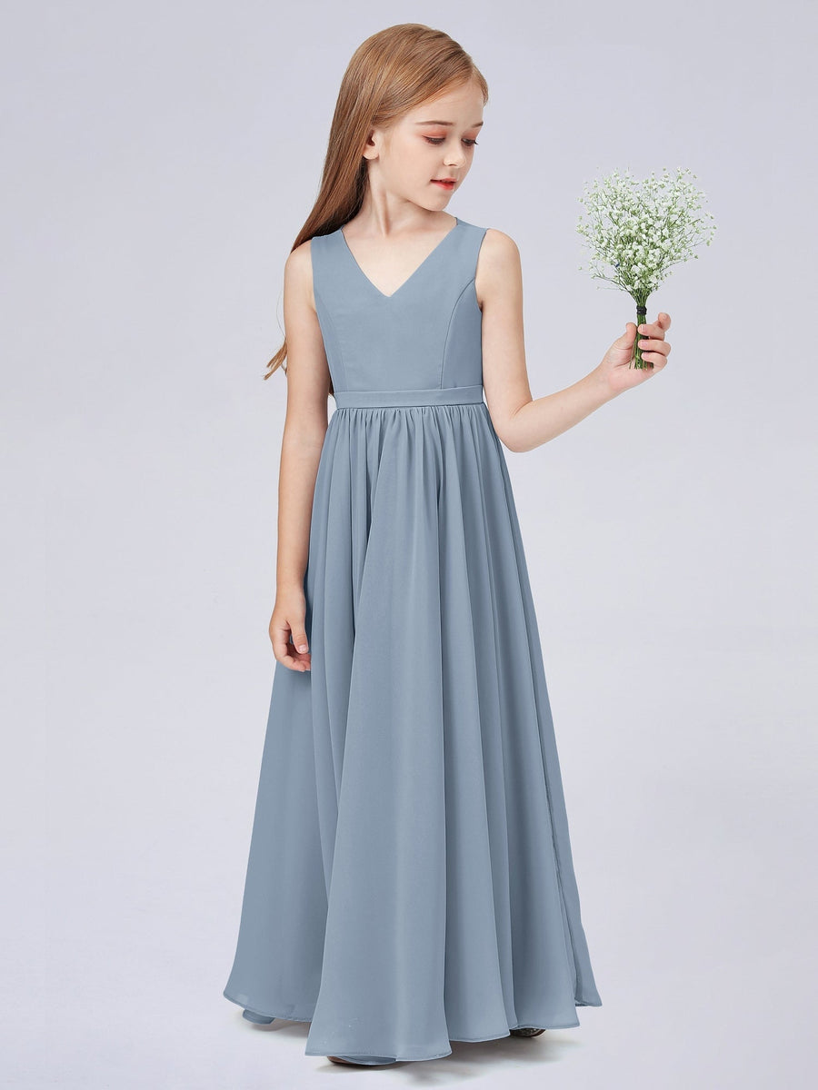 Chiffon Halter Sleeveless Junior Dress