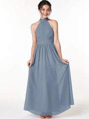 Chiffon A-Line Scoop Neck Sleeveless Junior Dress-BJ00024