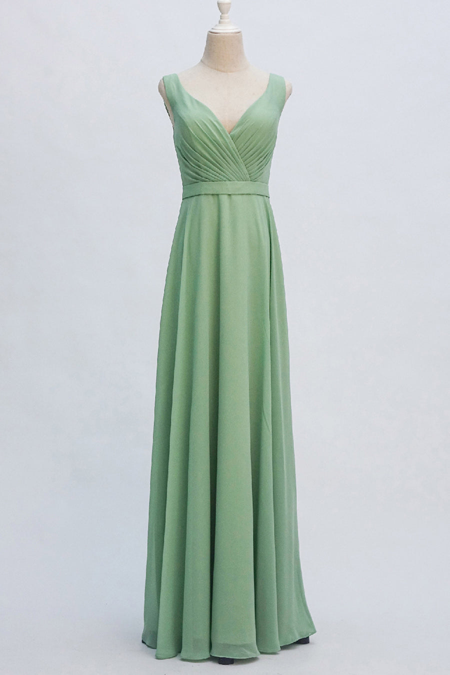 Chiffon A-Line V-Neck Sleeveless Bridesmaid Dress-B19242