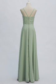 Chiffon A-Line Scoop Neck Sleeveless Bridesmaid Dress-B19262