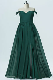 Chiffon A-Line V-Neck Sleeveless Bridesmaid Dress-B19298