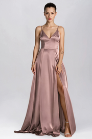 Chiffon Column Convertible Sleeveless Bridesmaid Dress-B07933