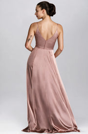 Chiffon Column Convertible Sleeveless Bridesmaid Dress-B07933