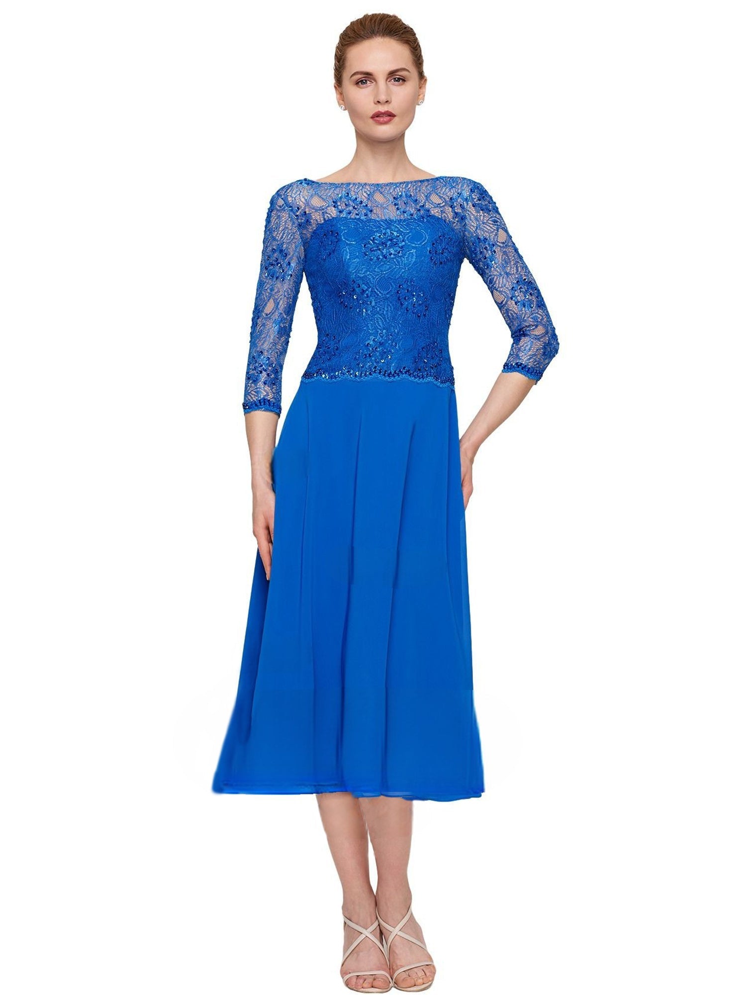 Lace Scoop Neck 3/4 Sleeves KF Bridal Lace Scoop Neck 3/4 Sleeves KF Bridal