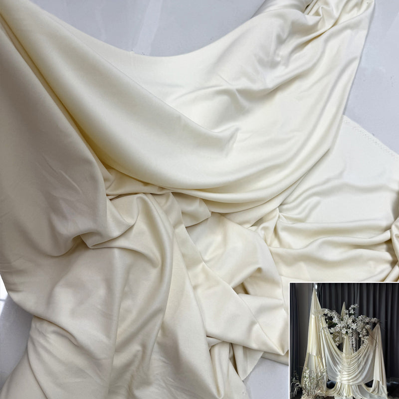 White Wedding Backdrop Curtains Fabric D00001