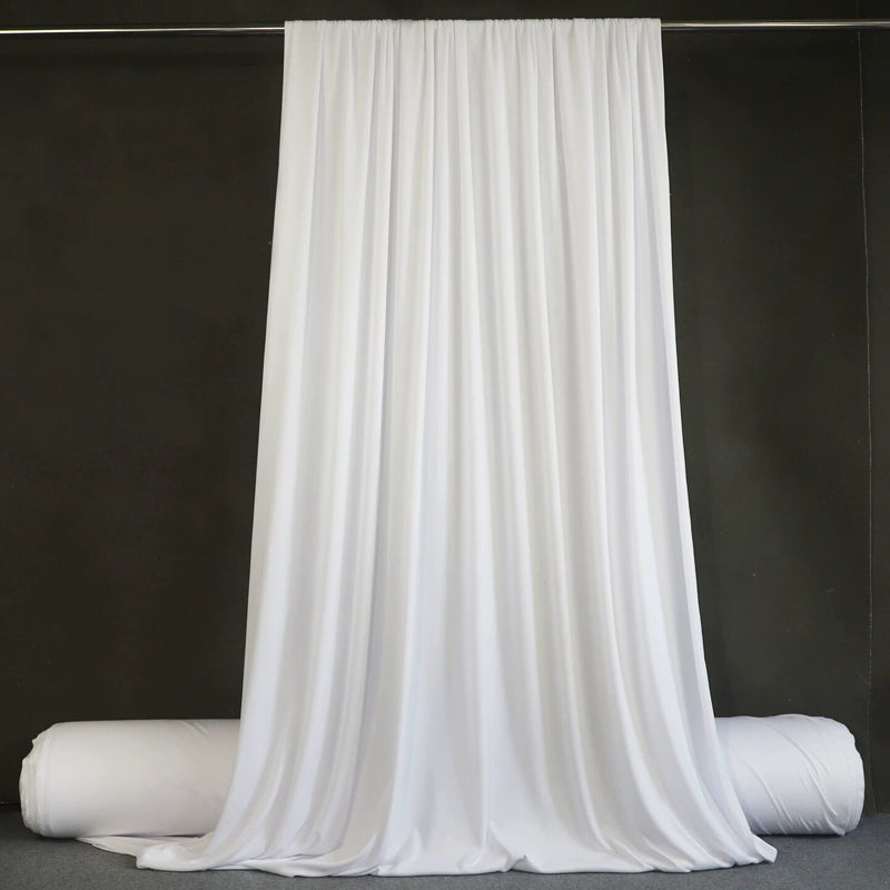 White Wedding Backdrop Curtains Fabric D00001