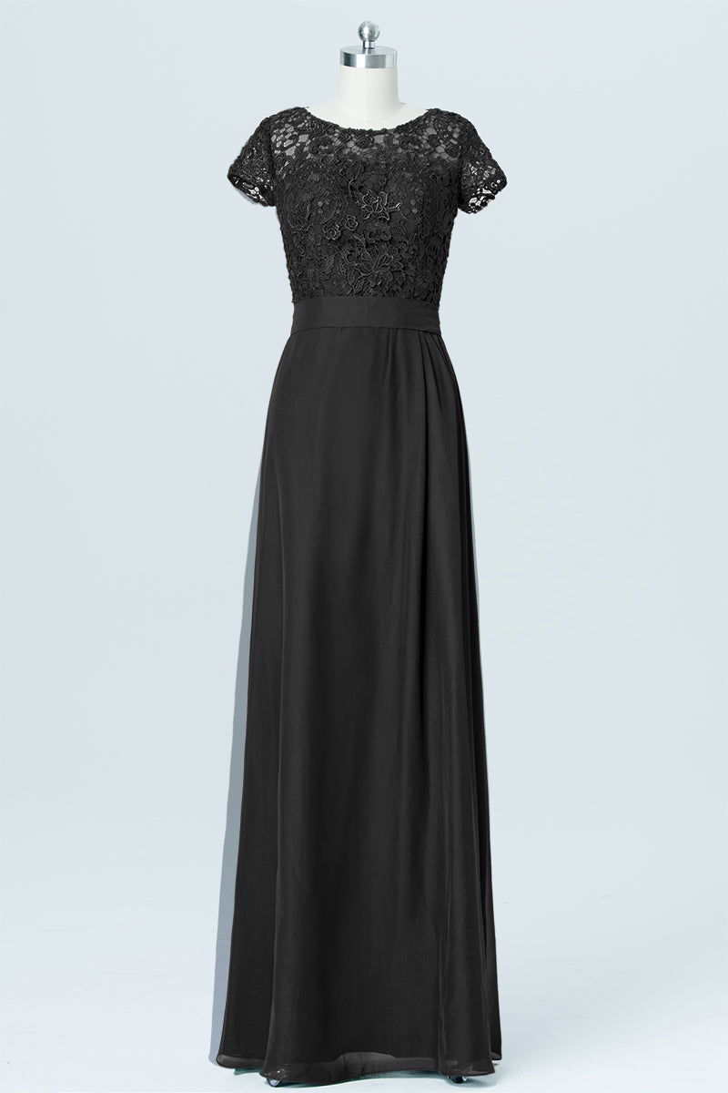 Lace Boat Neck Short Sleeves Bridesmaid Dress| Plus Size | 60+ Colors KF Bridal Lace Boat Neck Short Sleeves Bridesmaid Dress| Plus Size | 60+ Colors KF Bridal