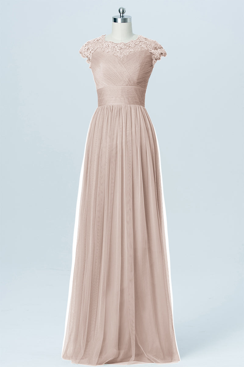bridesmaid dress sheer neckline Ever-Pretty Lace Sheer Back and Cross Straps V-Neck Pleated Sleeveless Bridesmaid Dress