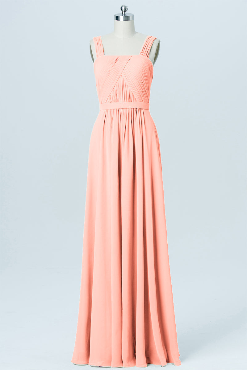 Chiffon Column Boat Neck Sleeveless Bridesmaid Dress-B03021 Chiffon Column Boat Neck Sleeveless Bridesmaid Dress-B03021