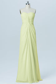Chiffon Column Sweetheart Sleeveless Bridesmaid Dress-B03026