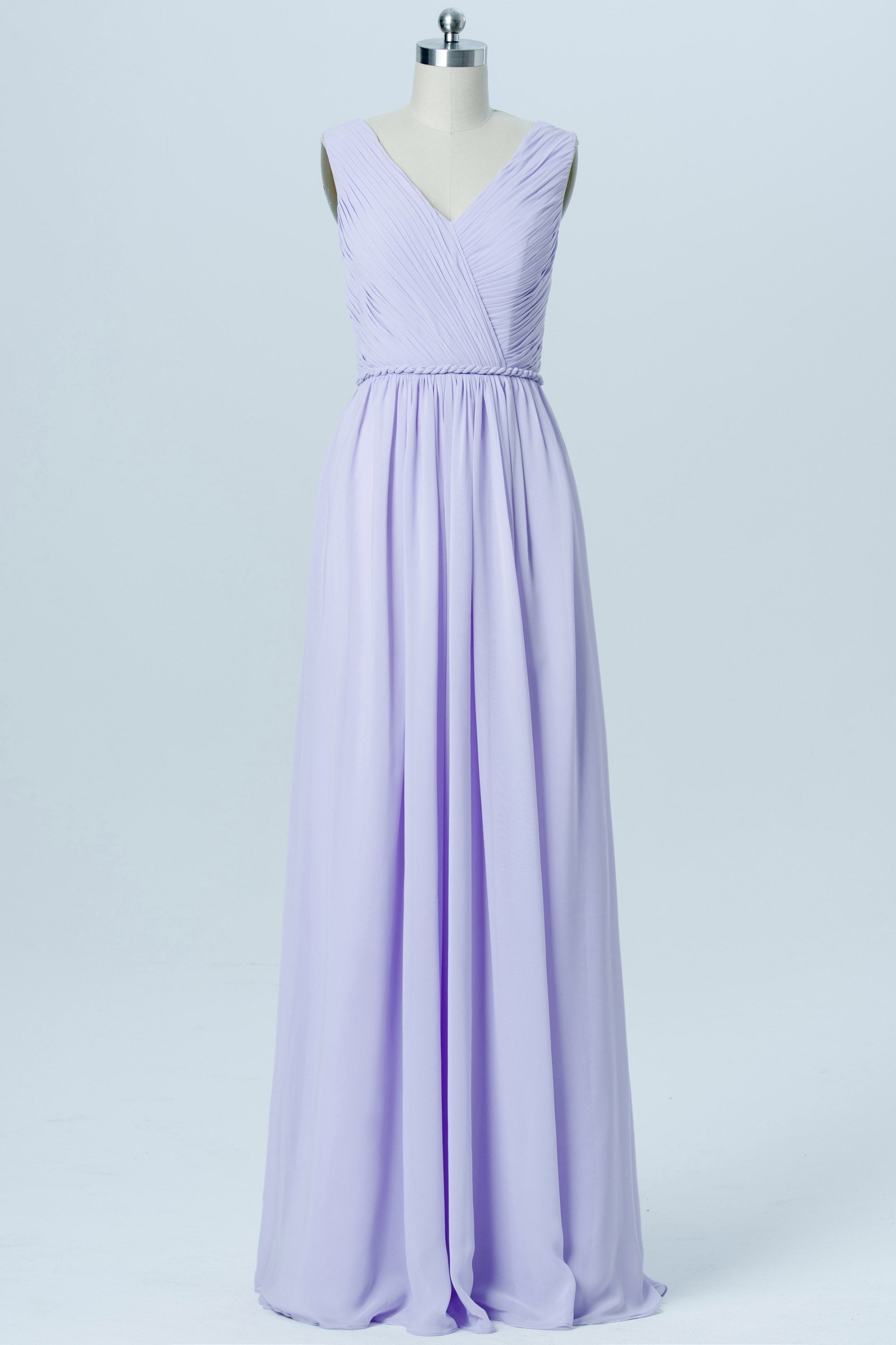 Chiffon V-Neck Sleeveless Bridesmaid Dress| Plus Size | 60+ Colors