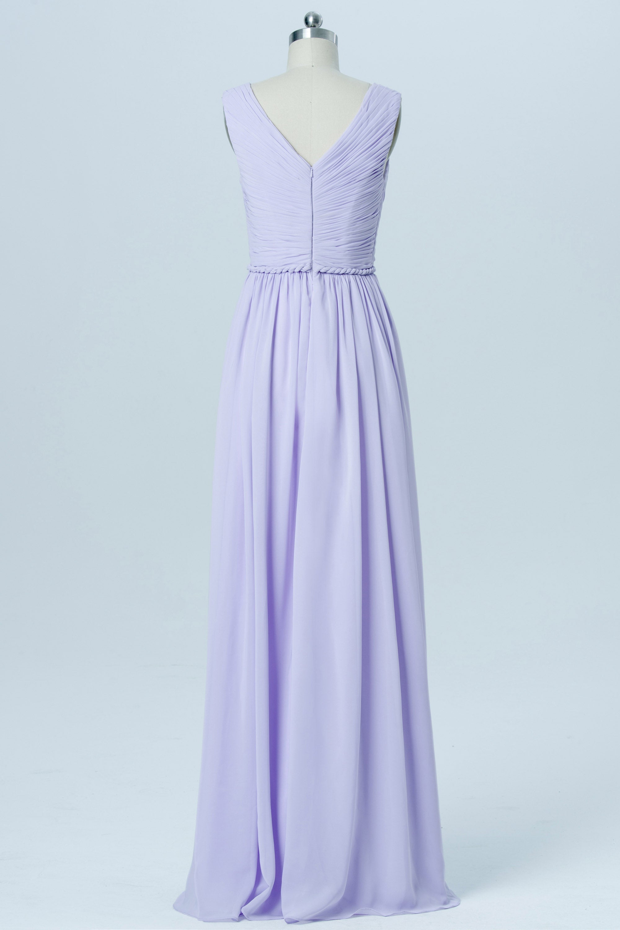 Chiffon V-Neck Sleeveless Bridesmaid Dress| Plus Size | 60+ Colors