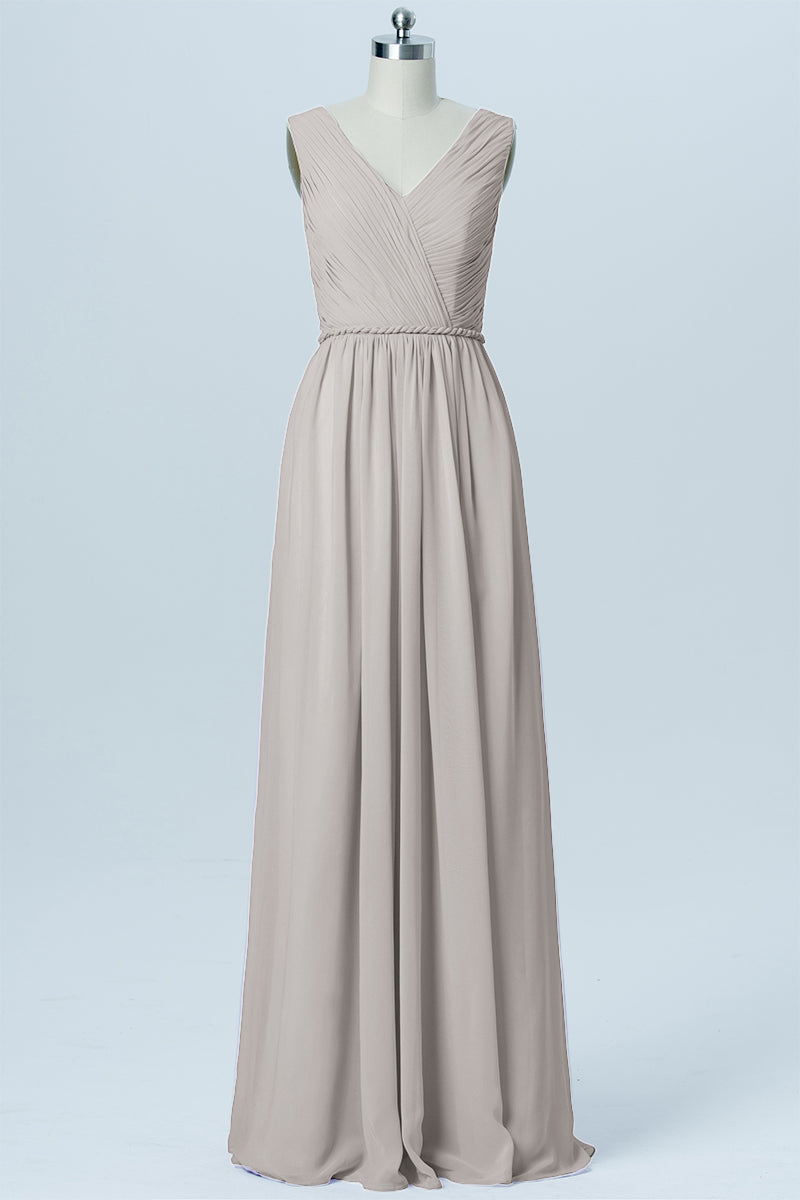 Chiffon V-Neck Sleeveless Bridesmaid Dress| Plus Size | 60+ Colors KF Bridal Chiffon V-Neck Sleeveless Bridesmaid Dress| Plus Size | 60+ Colors KF Bridal