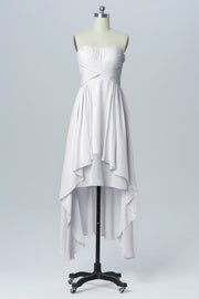 Chiffon Column Sweetheart Sleeveless Bridesmaid Dress-B03051