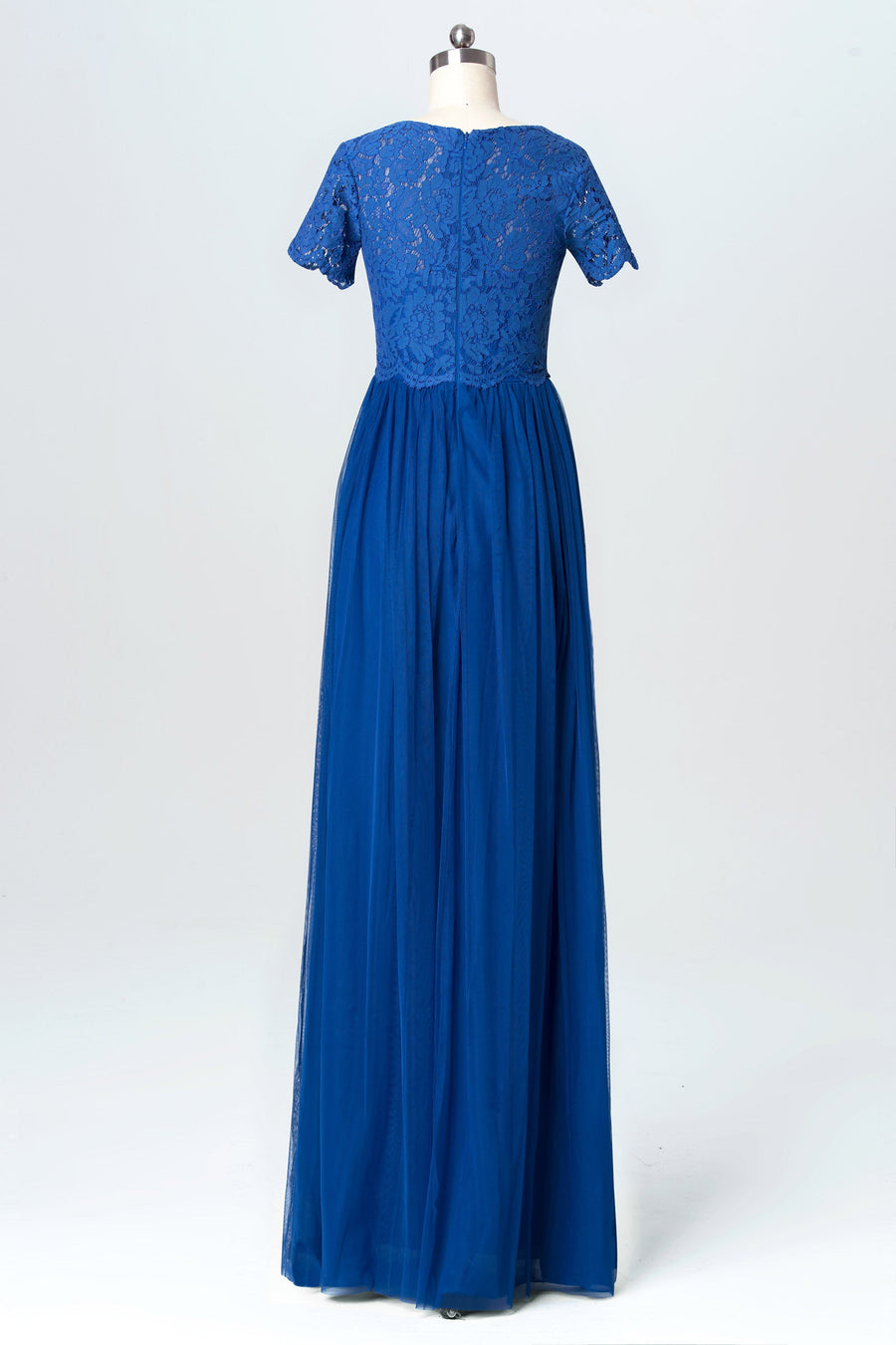 Lace Scoop Neck Cap Sleeve Bridesmaid Dress| Plus Size | 60+ Colors